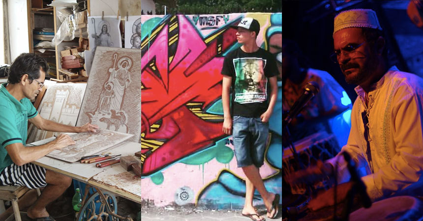 Música, xilogravura e grafitti no Beco da Energia