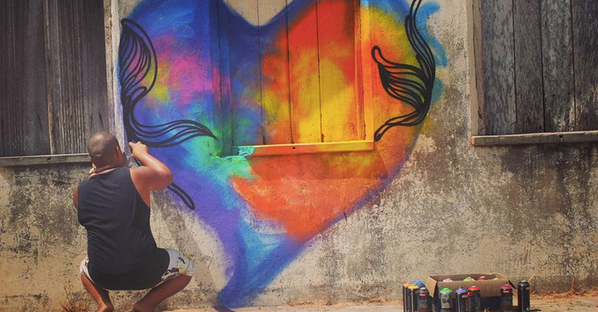 Apoiando o grafiteiro KBÇA a representar Feira de Santana na Alemanha