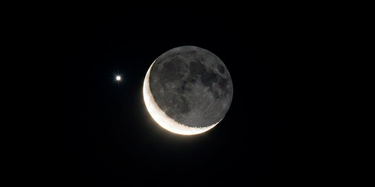 A Lua, Vênus e o céu da Feira